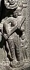 Saraswati with an alapini vina or possibly eka-tantri vina. The instrument has no apparent resonator except the thick tube of the body. Alapini vinas tended to have narrower tubes.[7]