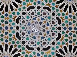 Mosaic tilework (zellij) in the hall