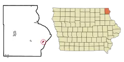 Location of Harpers Ferry, Iowa