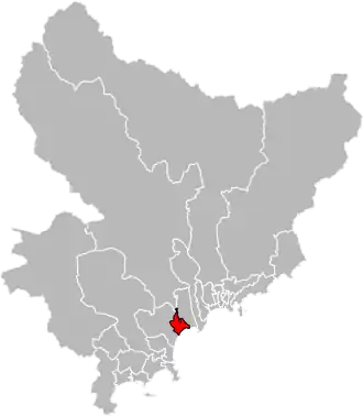 Situation of the canton of Cagnes-sur-Mer-1 in the department of Alpes-Maritimes