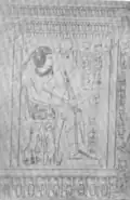 Amenhotep III sitting in a Lion legged chair. (1411-1375 BCE).