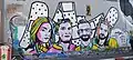 Mural of (from left to right) Amit Mann, Ben Shimoni, Awad Darousha, and Aner Shapira, civilian heroes of October 7.