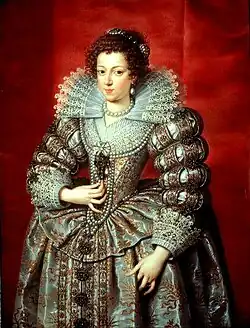 Portrait of Anne at the age of 15 by Frans Pourbus the Younger,  1616, (Staatliche Kunsthalle Karlsruhe)