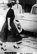 Antonio Echevarria's girlfriend days after the attack. Havana, 1957.