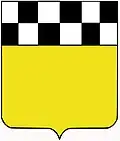 Chief chequy of 2, Flanders.