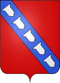 Arms of Marguerite de La Barre d’Erquelinnes, wife of Count Antoine d'Ursel, who acquired the land of Moisnil on 21 March 1939