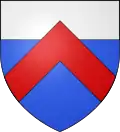 Rare example of a chief surmounted by another ordinary (a chevron) (Sampigny, France).