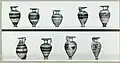Decorated aryballos, Etruscan Corinthian pottery, Necropolis of Poggio Sommavilla excavations of 1896, National Museum of Denmark.