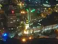 Overhead view of the Town Hall at night