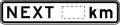 (R9-7-1) Distance (in kilometres) (used with No u-turn, No left turn, No right turn or No turns signs)