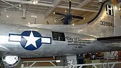 Tail of B-17 being restored