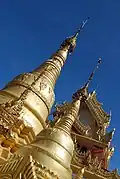 The temple stupas as seen in 2008.