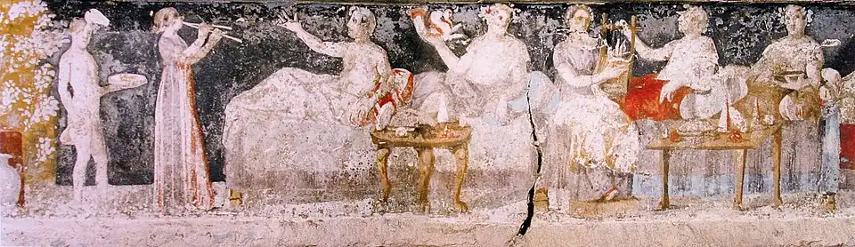 Banquet scene from a tomb