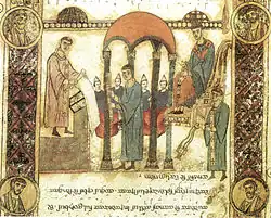 Celebration of the Paschal vigil (text is upside down)