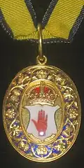 Badge worn by baronets of the United Kingdom