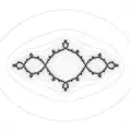 Julia set with superattracting cycles (hyperbolic) in the interior (period 2) and the exterior (period 1)