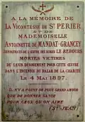 commemorative plaque in the church