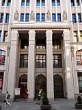 Portico topped with Greek goddesses