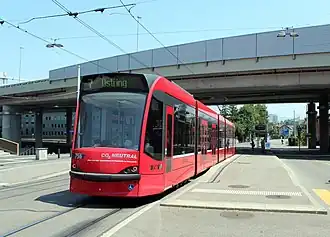 The tram stop