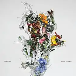 A bouquet doused in white paint
