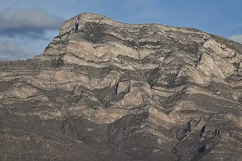 Example of the complex geology in the range from the Big Hatchet Mountains Wilderness Study Area