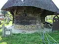An unusual round window at the apse of the church