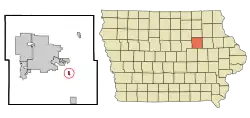 Location of Gilbertville, Iowa