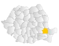 Map of Romania highlighting Brăila County