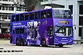 Branding on the exterior of a bus