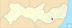Location of São João in Pernambuco