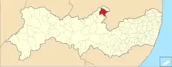 Location of São José do Egito in Pernambuco