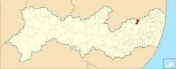 Location of Vertentes in Pernambuco