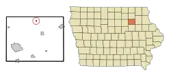 Location of Frederika, Iowa
