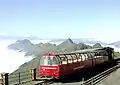 The summit station over the clouds ("sea of fog") during a day in August