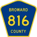 State Road 816 and County Road 816 marker