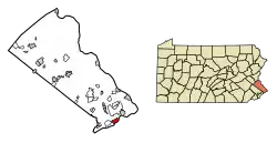 Location of Bristol Borough in Bucks County, Pennsylvania