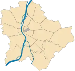 Location of District VII in Budapest (shown in grey)
