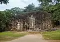 The figures are thought to date from around the 10th century and belong to the Mahayana Buddhist school, which enjoyed a brief heyday in Sri Lanka during this time.