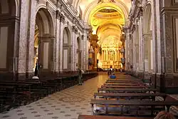 Interior viewed towards the main chapel