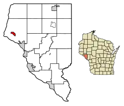 Location of Nelson in Buffalo County, Wisconsin.