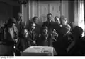 Movie star Pola Negri meets with film directors at the Adlon, April 1925