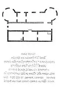 Groundplan and inscription above the entrance.