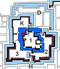 Lay out of Yatsushiro castle