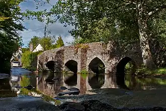 The Ancient bridge and ford at Bury 51°2′12.28″N 3°30′23.65″W﻿ / ﻿51.0367444°N 3.5065694°W﻿ / 51.0367444; -3.5065694