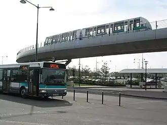 An elevated section of Metro
