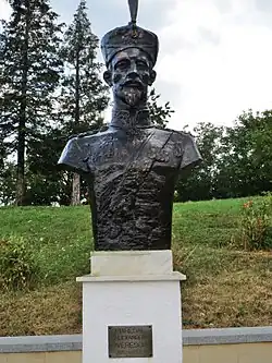 Bust of General Alexandru Averescu at the Mărăști Mausoleum, in Răcoasa