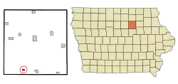 Location of Aplington, Iowa