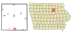 Location of Parkersburg, Iowa
