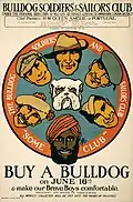 A World War I-era poster by Smith, encouraging people to buy a bulldog, with proceeds going to benefit soldiers