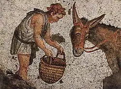 Scene from daily life on a mosaic from the Great Palace of Constantinople, early 6th century